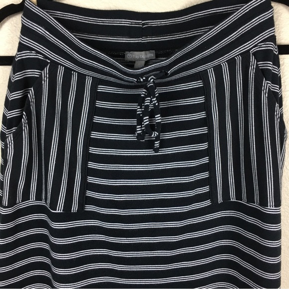 Talbots T by Talbots Women's Black/White Stripe Midi Skirt Size P - Picture 3 of 8